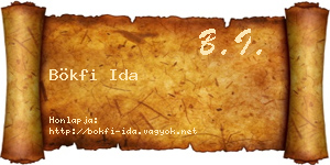 Bökfi Ida névjegykártya
